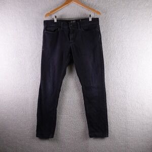 Rude Mens Super Skinny Jeans Black Faded Stretch Denim Pants 32x32